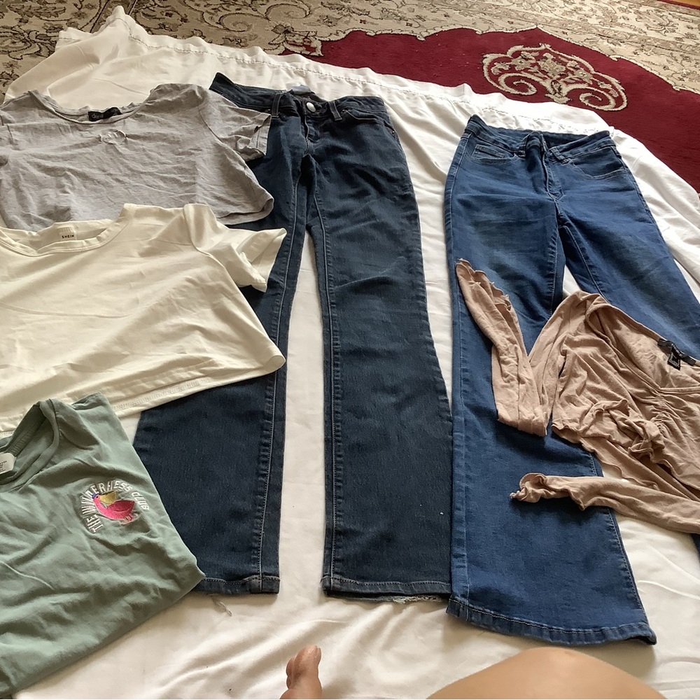 No Boundaries Boot Cut & Flare Pants in Blue and Black